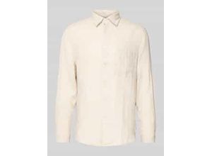 7325869342546 - Regular Fit Leinenhemd mit aufgesetzter Brusttasche