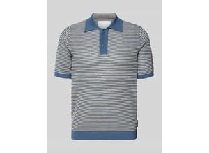 7325869381064 - Regular Fit Poloshirt aus Baumwoll-Leinen-Mix