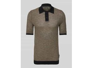 7325869381125 - Regular Fit Poloshirt aus Baumwoll-Leinen-Mix