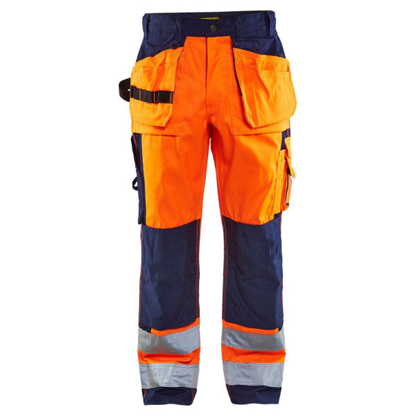 7330509188439 - unisex Warnschutzhose HIGH-VIS 1533 orange marine Größe 46