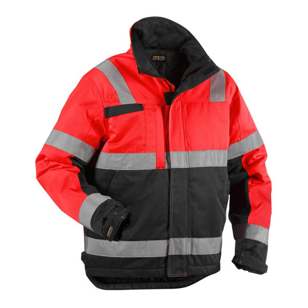 7330509376751 - Herren Warnjacke Winter 4862 rot schwarz Größe M