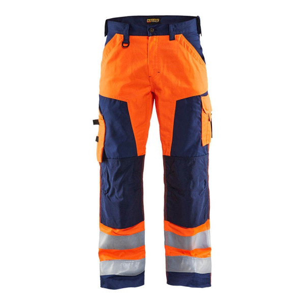 7330509413470 - BLAKLÄDER® Herren Warnschutzhose 1566 orange marine Größe 54