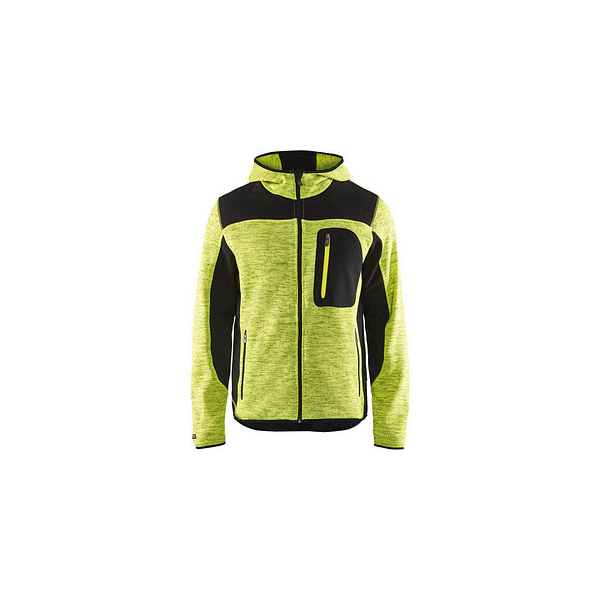 7330509446249 - Strickjacke mit Kapuze txl - fluo gelb schwarz - 493021173399-XL - Blaklader