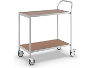 7330726305138 - Tischwagen 2 Etagen LxB 800 x 420 mm grau Buche ab 5 Stk