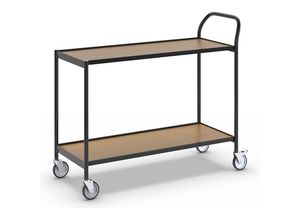 7330726305237 - Tischwagen 2 Etagen LxB 1000 x 420 mm schwarz Eiche