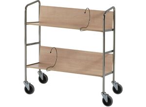 7330726308429 - Aktenordnerwagen verchromt 2 Etagen LxBxH 800 x 340 x 840 mm Buche-Dekor ab 5 Stk 7330726308429 - Aktenordnerwagen verchromt 2 Etagen LxBxH 800 x 340 x 840 mm Buche-Dekor ab 5 Stk