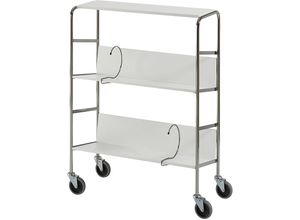 7330726308559 - Aktenordnerwagen mit Ablageboden verchromt 3 Etagen LxBxH 800 x 340 x 1060 mm grau ab 5 Stk 7330726308559 - Aktenordnerwagen mit Ablageboden verchromt 3 Etagen LxBxH 800 x 340 x 1060 mm grau ab 5 Stk