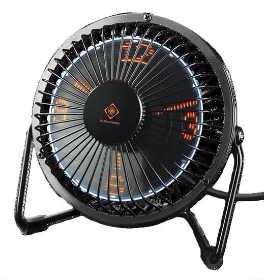 7333048037459 - DELTACO GAMING USB Tischventilator mit Uhr (portabel LED Std Min Sek Anzeige)