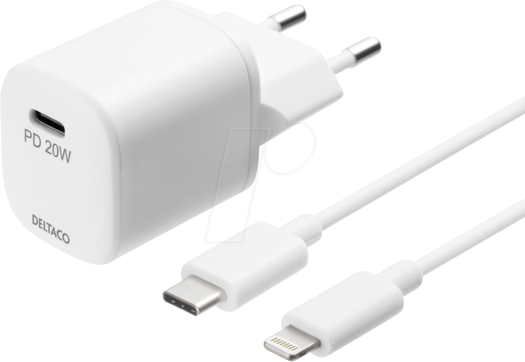 7333048048967 - USB-C-Schnell-Ladegerät USBC-AC141 20 W mit USB-C auf Lightning-Kabel MFi