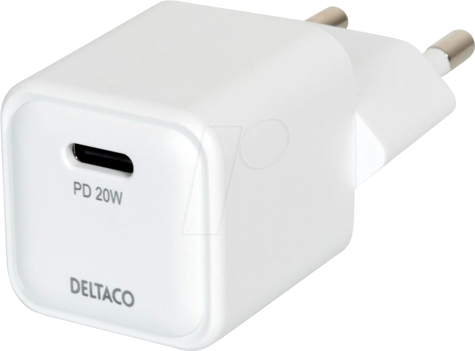 7333048057655 - DELTACO AC150 - USB-Ladegerät 20 W 1x USB-C (PD) weiß