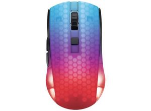 7333048058614 - DM320 Gaming-Maus Funk Optisch Schwarz Transparent 6 Tasten 10000 dpi Abnehmbares Kabel Beleuchtet Integriertes Scrollrad Wiederaufladbar