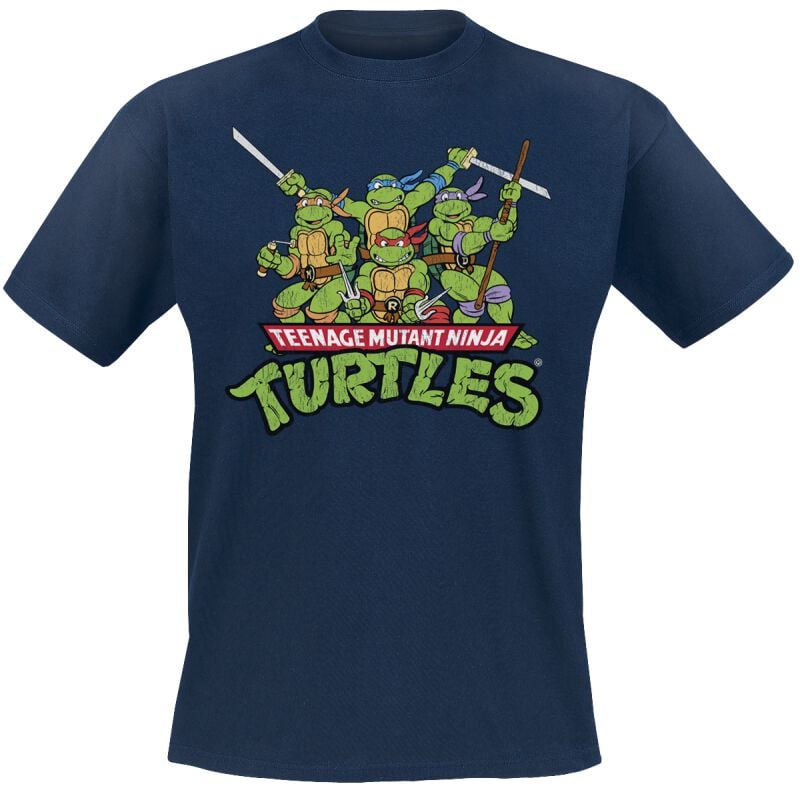 7333060024703 - Turtles Distressed Group T-Shirt navy in M