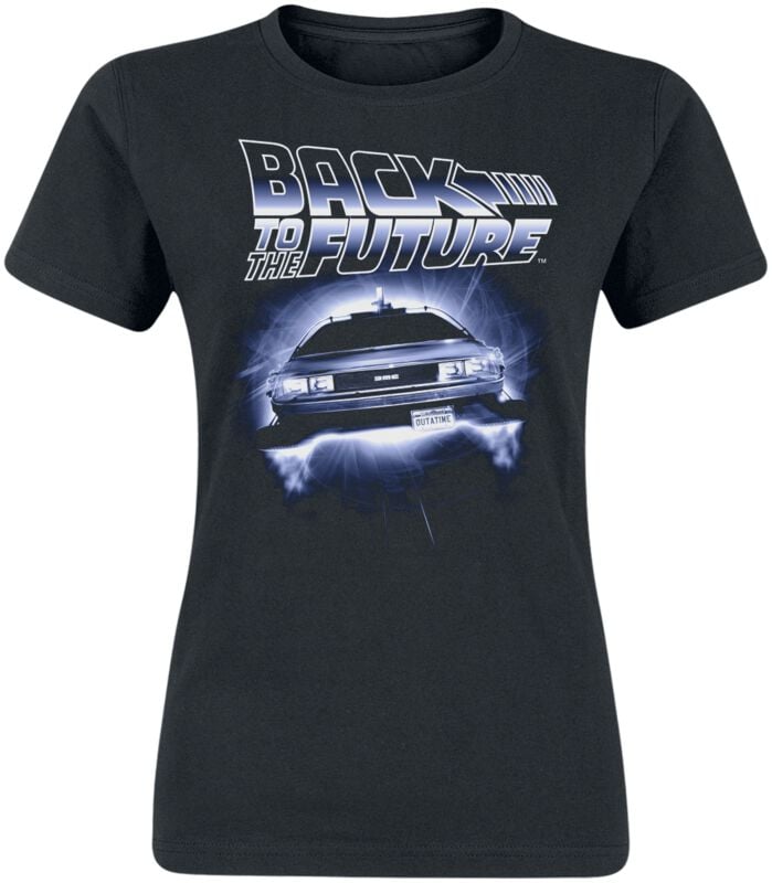 7333060073626 - Flying Delorean T-Shirt schwarz in S