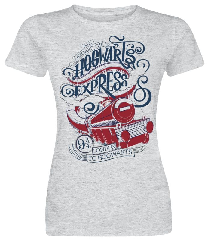 7333060506254 - All Aboard The Hogwarts Express T-Shirt heather grey in M