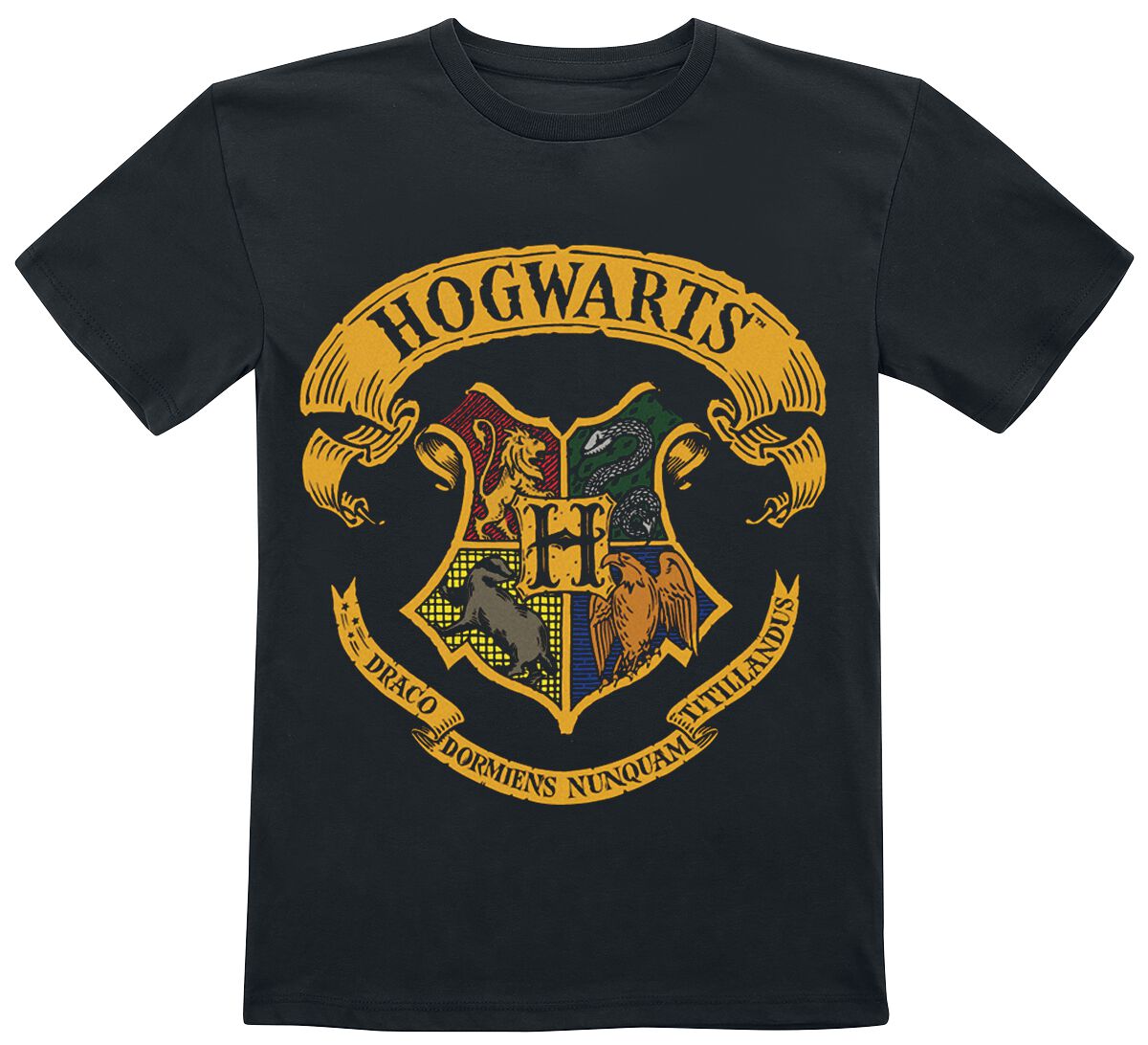7333060529109 - Kids - Hogwarts Crest T-Shirt schwarz in 104 7333060529109 - Kids - Hogwarts Crest T-Shirt schwarz in 104