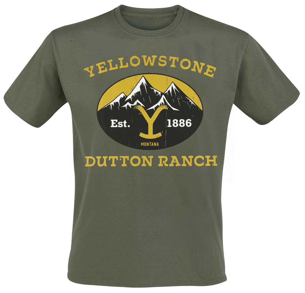 7333061444920 - Dutton Ranch Montana - Est 1883 T-Shirt oliv in S