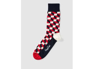 7333102533255 - Feinstrick-Socken Damen Baumwolle marine gemustert