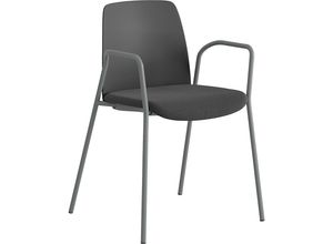 7333362003819 - Stuhl Helmer Sitz gepolstert Lehne Kunststoff VE 4 Stk Sitz dunkelgrau schwarz Gestell silber mit Armlehnen kaiserkraft 7333362003819 - Stuhl Helmer Sitz gepolstert Lehne Kunststoff VE 4 Stk Sitz dunkelgrau schwarz Gestell silber mit Armlehnen kaiserkraft