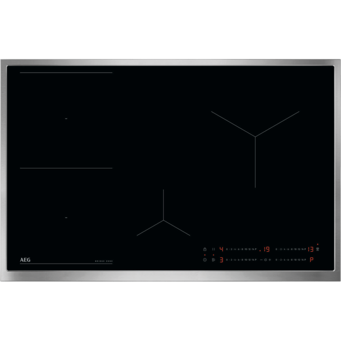 7333394062433 - TO84IB0FRB Autarkes Kochfeld   Induktion 6000 Flex     Hob²Hood   Slider-Bedienung   80 cm   Edelstahlrahmen   Aufliegend   4 Kochzonen   Bridge-Funktion   Powerfunktion   Kindersicherung