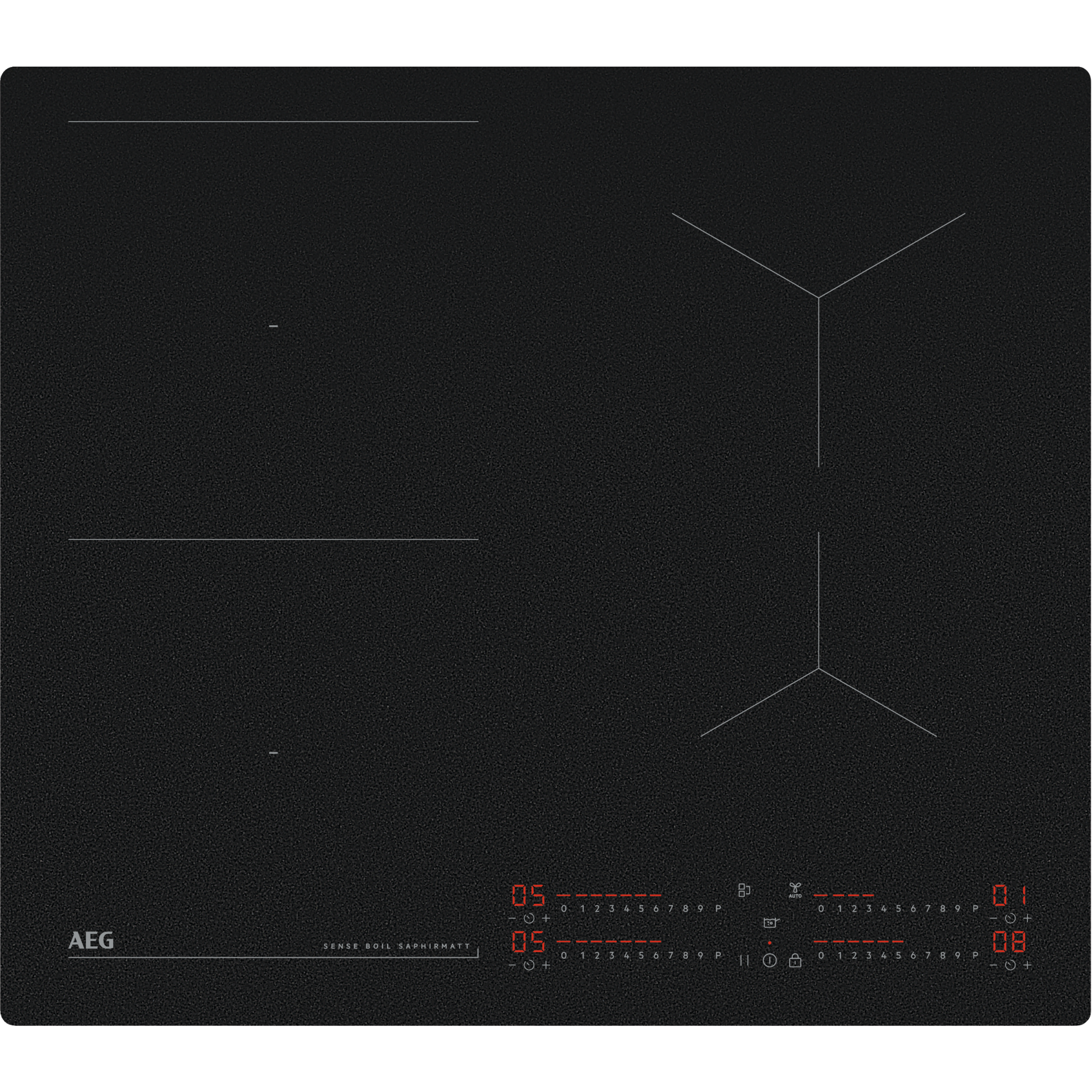 7333394068541 - TI64IB1FIZ Autarkes Kochfeld   Induktion   SaphirMatt® Glas 7000 Sense     Hob²Hood   60 cm   Aufliegend   4 Kochzonen   Bridge-Funktion   Powerfunktion   Kindersicherung