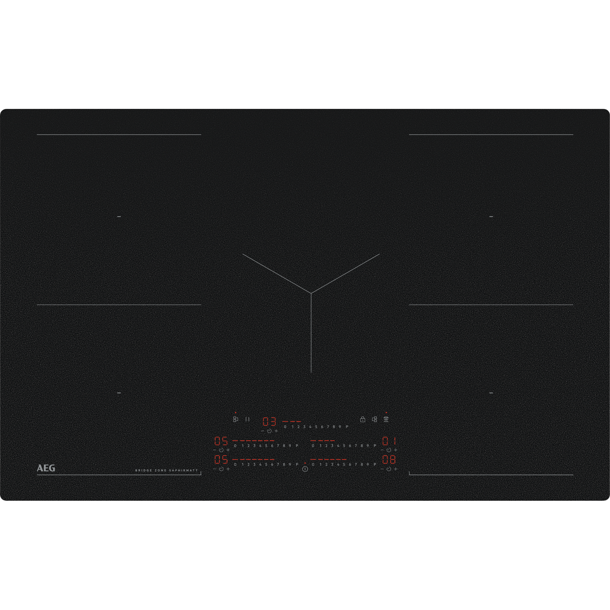 7333394069470 - TK85IM0FSZ Autarkes Kochfeld   Induktion   SaphirMatt® Glas 6000 Flex     Hob²Hood   80 cm   Aufliegend   5 Kochzonen   Bridge-Funktion   Powerfunktion   Kindersicherung