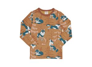 7333434109302 - Maxomorra - Langarmshirt PLAYFUL WOLF in braun Gr98 104