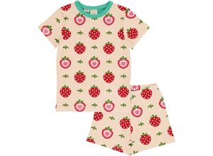 7333434117758 - Maxomorra - Schlafanzug STRAWBERRY kurz in beige Gr98 104