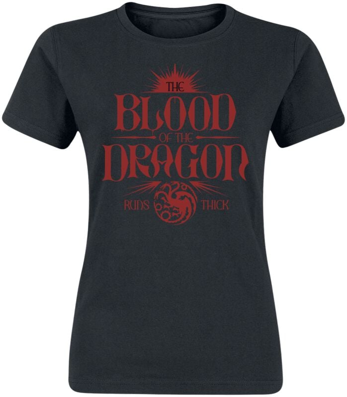 7333435159153 - House of the Dragon - Blood Of The Dragon Runs Thick T-Shirt schwarz in S