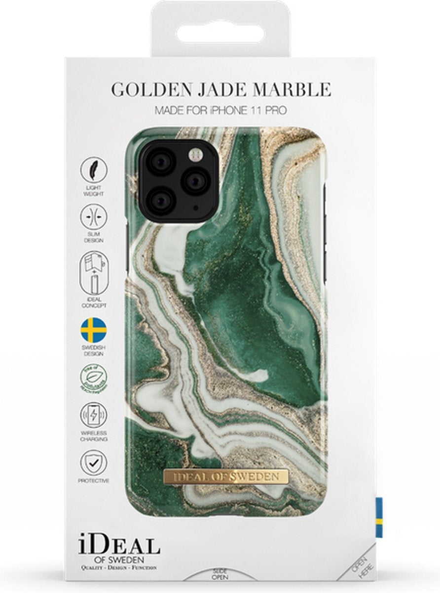 7340168735066 - iPhone 11 Pro Backcover Fall - Golden Jade Marmor