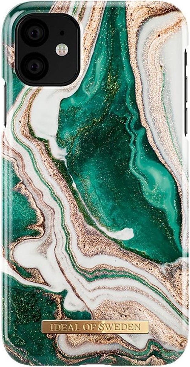 7340168738388 - iDeal of Sweden iPhone 11 XR Fashion Case Golden Jade Marble