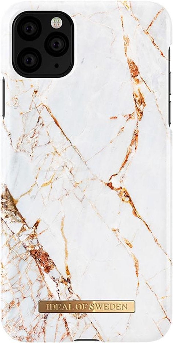 7340168739446 - iPhone 11 Pro Max Hoesje - Carrara Gold - Kunststof - Apple iPhone 11 Pro Max - Marmer - Back Cover