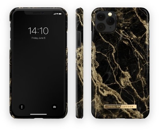 7340196201397 - - Apple Iphone 11 Pro XS X Fashion Case 191 - Golden Smoke Marble