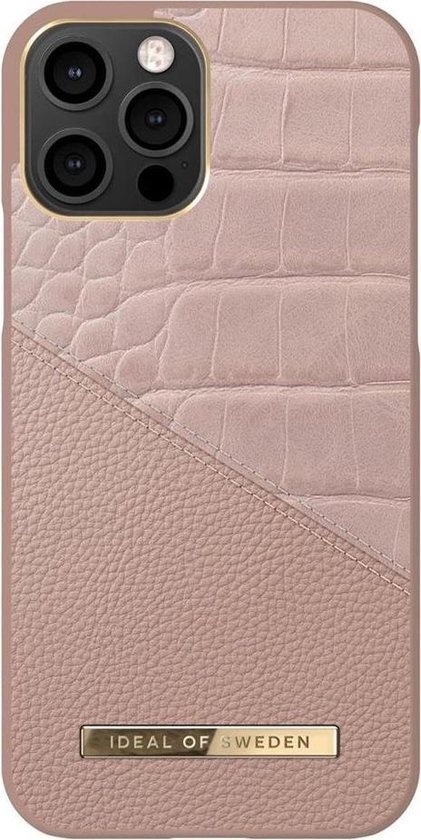 7340196231653 - iPhone 12 - 12 Pro Atelier Fall Backcover Fall - Rose Smoke Croco