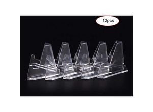 7343247259118 - Ejlife - 12 Stück Mini-Ausstellungsständer Ausstellungsständer Staffeleien Transparente Acryl-Staffeleien Ausstellungsständer mit Stabiler