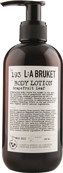 7350053237933 - No 193 Body Lotion Grapefruit Leaf 240 ml Cosmos Organic certified