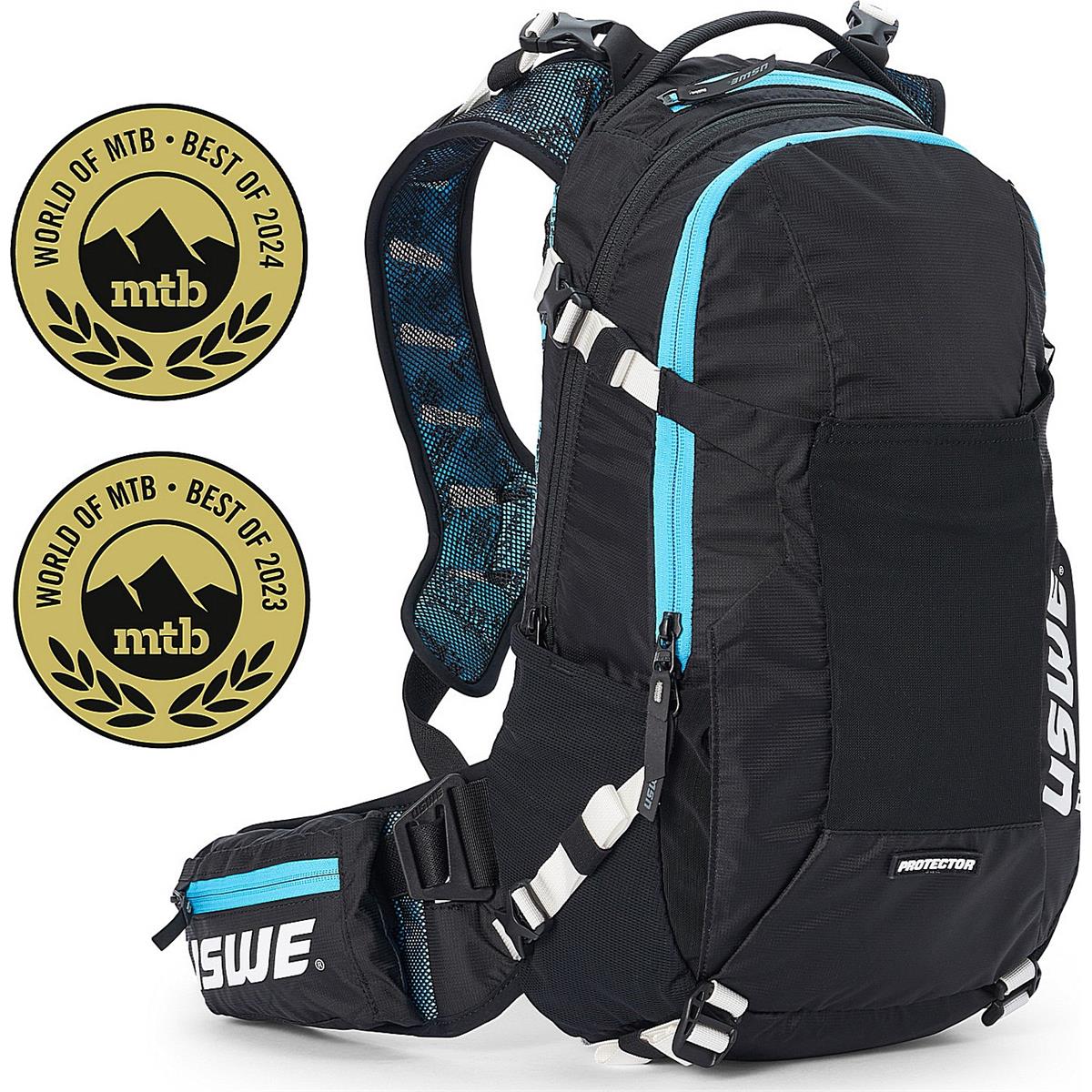 7350069253408 - USWE Flow 16L Rucksack Blau mit CE-zertifiziertem Rückenprotektor