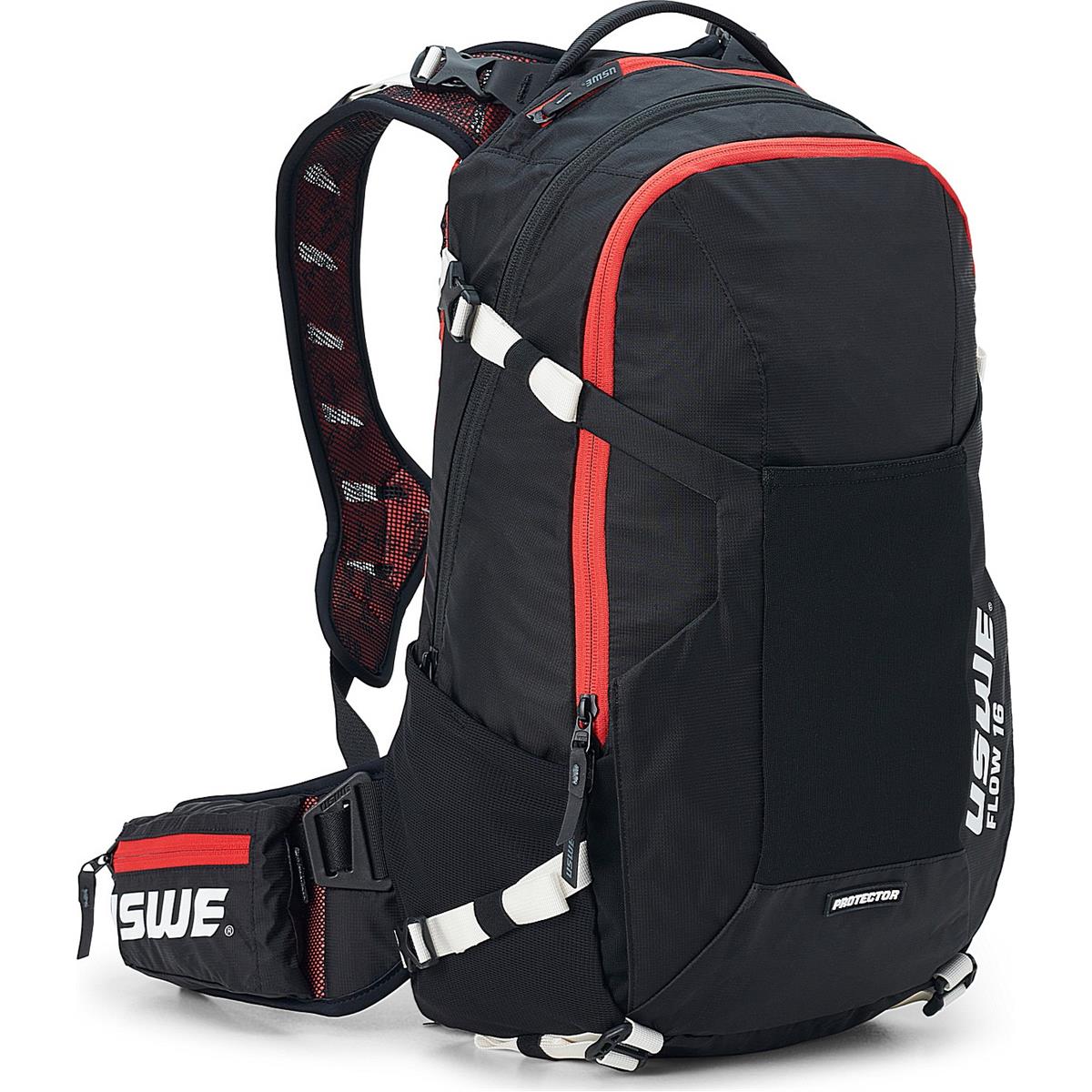 7350069253415 - USWE Flow 16 Liter Rucksack Rot mit CE-zertifiziertem Rückenprotektor