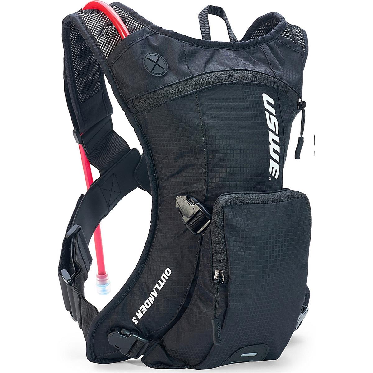 7350069254382 - USWE Outlander 3 JR Trinkrucksack - 3 Liter Schwarz Unisex für MTB Straße und Gravel