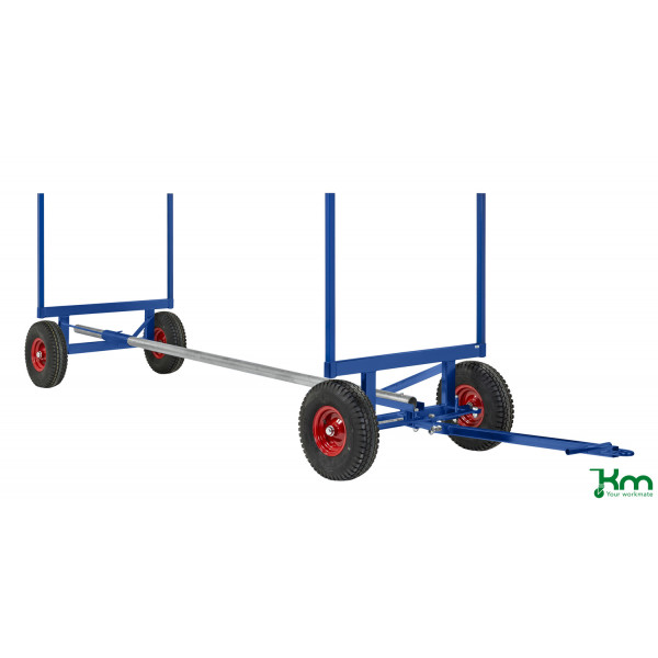 7350074805784 - Langgutwagen KM126 1270x6000x640mm (BxLxH) bis 3500kg belastbar 4 Bockrollen blau 7350074805784 Kongamek