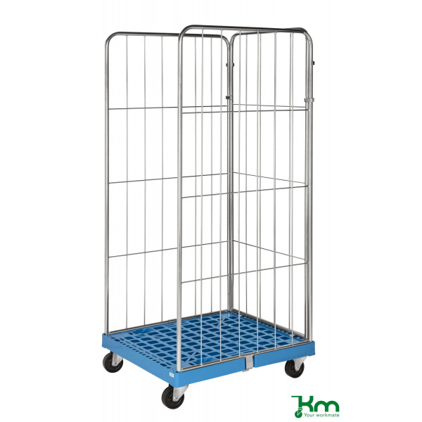 7350074806439 - Rollcontainer KM72811803P Rollcontainer mit Kunststoffboden 810x725x1800mm (BxLxH) bis 400kg belastbar 2 Bockrollen 2 Lenkr 7350074806439 - Rollcontainer KM72811803P Rollcontainer mit Kunststoffboden 810x725x1800mm (BxLxH) bis 400kg belastbar 2 Bockrollen 2 Lenkr
