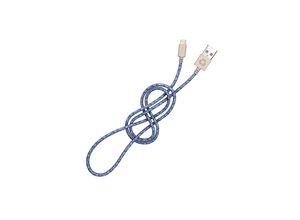 7350078713337 - LE CORD Lightning Kabel 2m aus Fischnetz blau