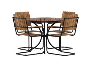 7350118411438 - Holmsund Gartenset Tisch Ø103cm natur 4 Stühle natur