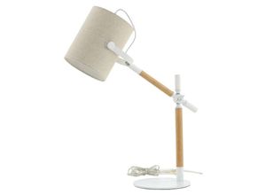 7350118418963 - Venture Home - Dennis Beleuchtung Tischlampe 505x23x66cm stof Stahl beige weiß Holz