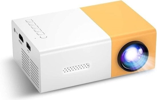 7354185126912 - Mini-Beamer-Gelblich-weiß-Filmprojektor für draußen-Micro-LED-Videoprojektor mit HDMI-USB-Schnittstelle