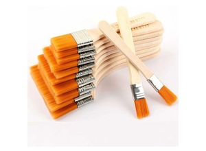 7354185186756 - Flache Pinsel mit Holzgriff großer flacher Acryl-Malpinsel professionelle flache Acryl-Malpinsel Nylonpinsel verwendet zum Malen und Reinigen von