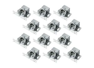 7354185198711 - 12er-Pack Doppelrollenschnäpper mit Lanze robuster Rollenschnäpper für Schranktüren und Schränke (Silber) - Sollbry