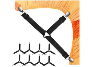 7354185199619 - 8 Bettlakenspanner – verstellbare dreieckige elastische Spanngurte für Spannbetttuch Matratzenbezug Sofakissen - Sollbry