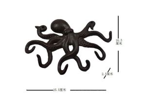 7354185224618 - Wandschlüsselhalter Oktopus-Kleiderhaken Wandhandtuchhaken dekorative robuste Wandhaken mit 6 Armen - Sollbry