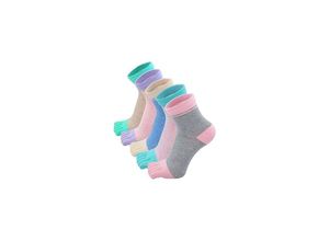 7354185230534 - Sollbry - Zehensocken für Damen niedliche gestreifte Baumwoll-Fünf-Finger-Socken sportliche Laufsocken für Mädchen (5 Paar)