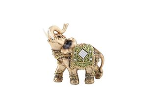 7354185230756 - Elefanten-Statue glücklicher grüner Elefant Skulptur Feng Shui Reichtum Figur für Zuhause Büro Dekoration Geschenk (14 x 6 x 14 cm) - Sollbry